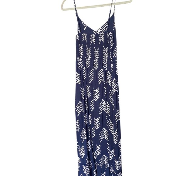 AERIE Navy and White Print Cut-Out Maxi Dress Size S - Picture 3 of 7